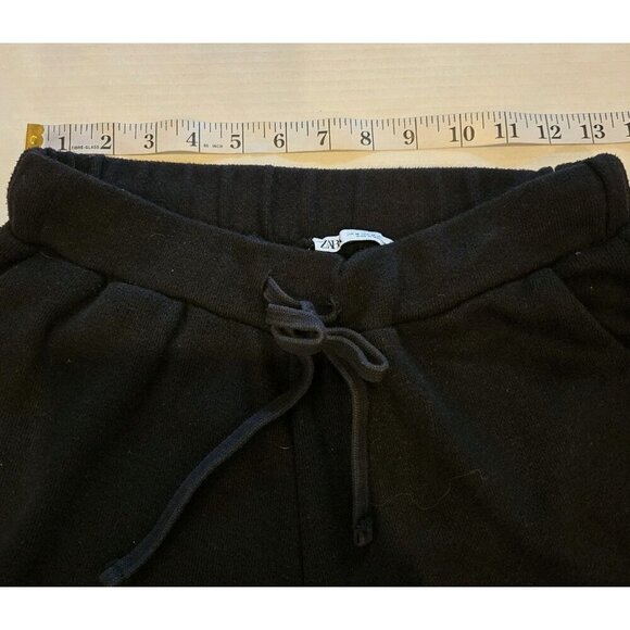 Zara Black Drawstring Jogger Knit Pants Medium Athleisure Lounge Pockets Soft - Picture 6 of 6